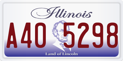IL license plate A405298