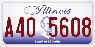 IL license plate A405608