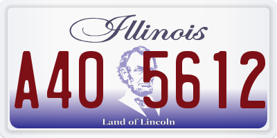 IL license plate A405612