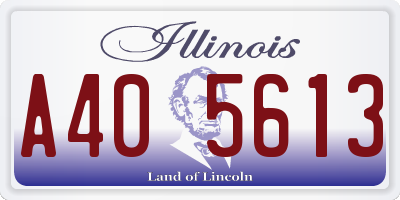 IL license plate A405613