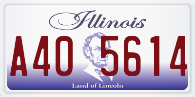 IL license plate A405614