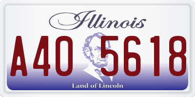 IL license plate A405618
