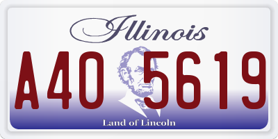 IL license plate A405619