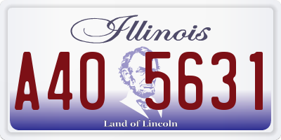 IL license plate A405631