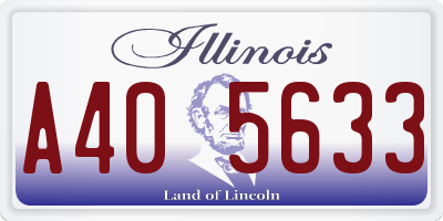 IL license plate A405633
