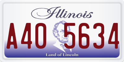 IL license plate A405634