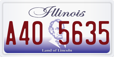 IL license plate A405635