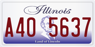 IL license plate A405637