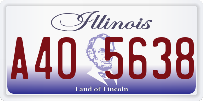IL license plate A405638