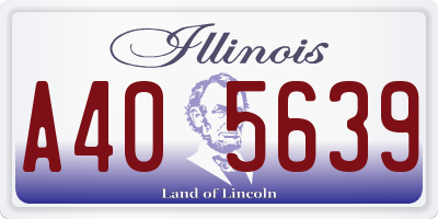 IL license plate A405639