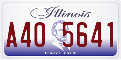 IL license plate A405641