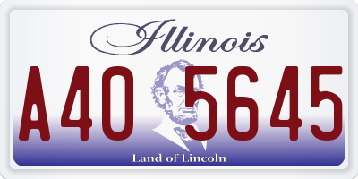 IL license plate A405645