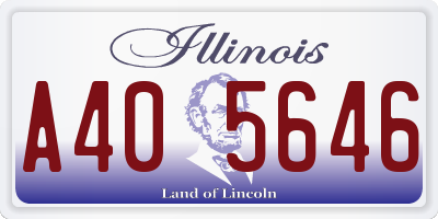 IL license plate A405646