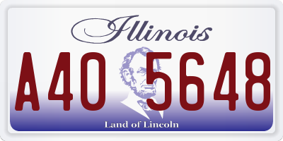 IL license plate A405648