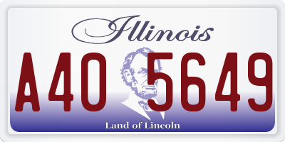 IL license plate A405649