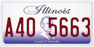 IL license plate A405663