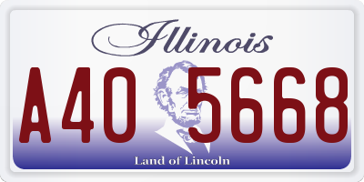 IL license plate A405668