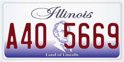 IL license plate A405669