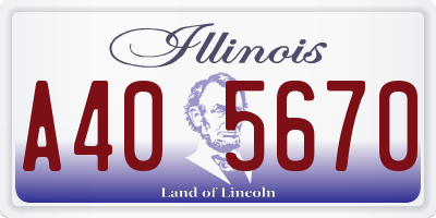 IL license plate A405670