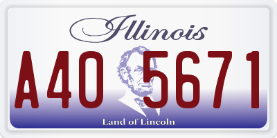IL license plate A405671
