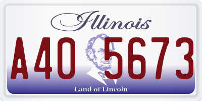 IL license plate A405673