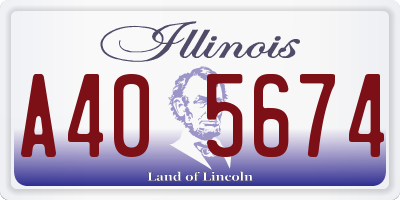 IL license plate A405674