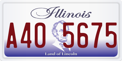 IL license plate A405675