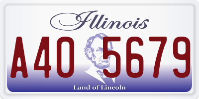 IL license plate A405679