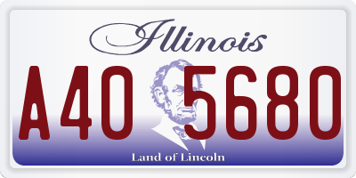 IL license plate A405680