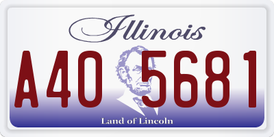IL license plate A405681
