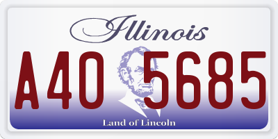 IL license plate A405685