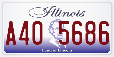 IL license plate A405686