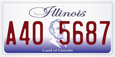 IL license plate A405687