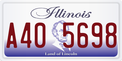 IL license plate A405698