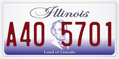 IL license plate A405701