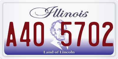 IL license plate A405702