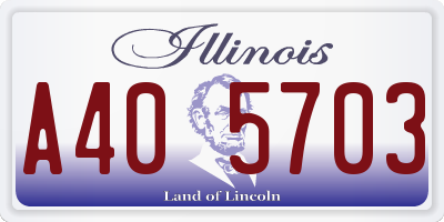 IL license plate A405703