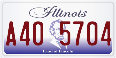 IL license plate A405704