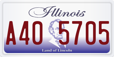 IL license plate A405705