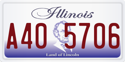 IL license plate A405706