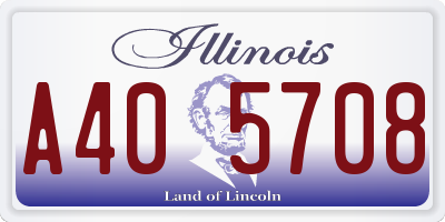 IL license plate A405708