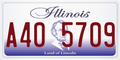 IL license plate A405709