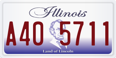 IL license plate A405711