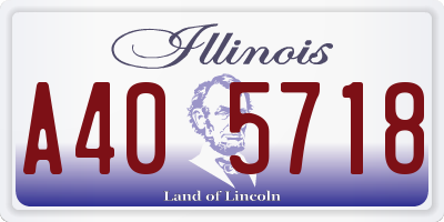 IL license plate A405718