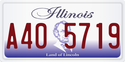 IL license plate A405719