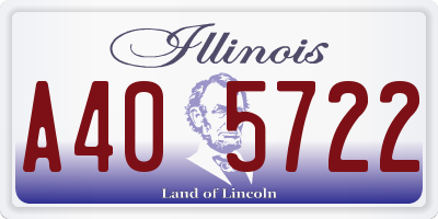 IL license plate A405722