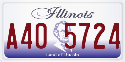 IL license plate A405724