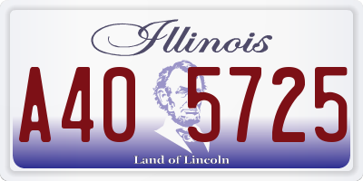 IL license plate A405725