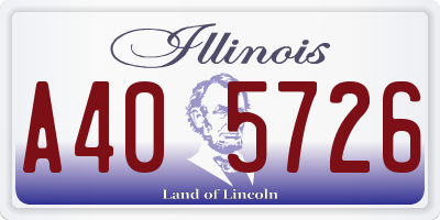IL license plate A405726