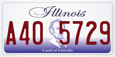 IL license plate A405729